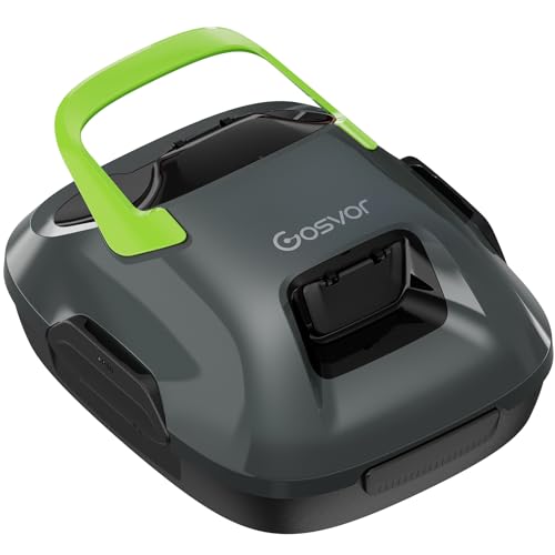 Gosvor Pivot Cordless Robotic Cleaner,Wall Climbing,Extended Battery Life,Self-Parking,Automatic Pool Vacuum for Inground Pools up to 1,100 Sq.ft,Gray